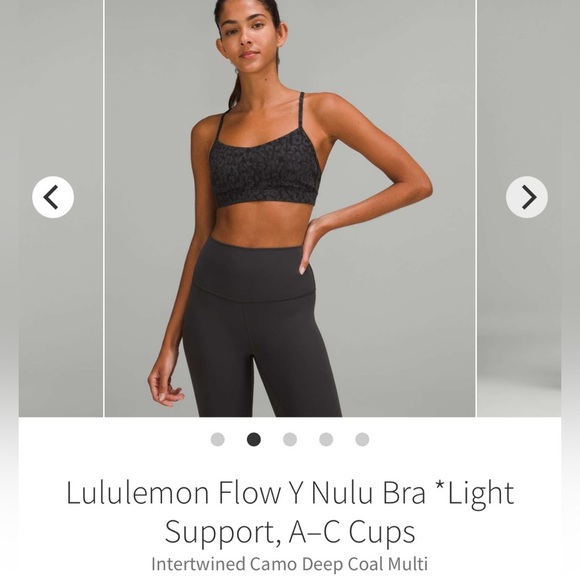 Lululemon Flow Y Nulu Bra *Light Support, A–C Cups
Intertwined Camo Deep Coal 6 - Picture 1 of 8